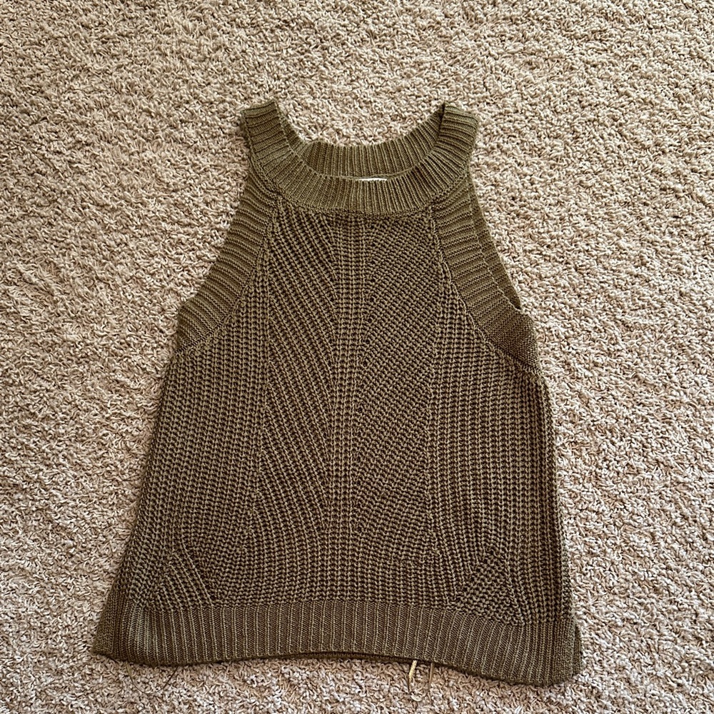 Nine West Khaki Sleeveless Knit Tank Top